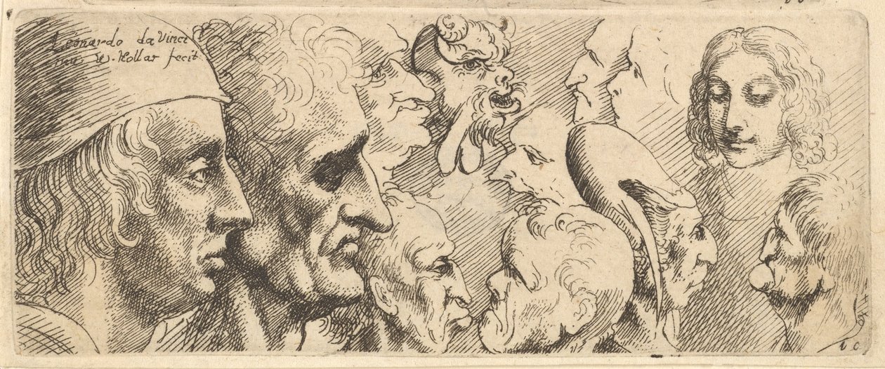 En rekke hoder, 1625-77. av Wenceslaus Hollar