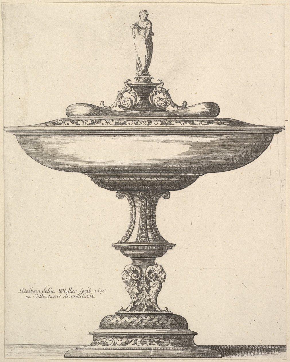 En bred kopp med dekorativ stilk, 1646. av Wenceslaus Hollar
