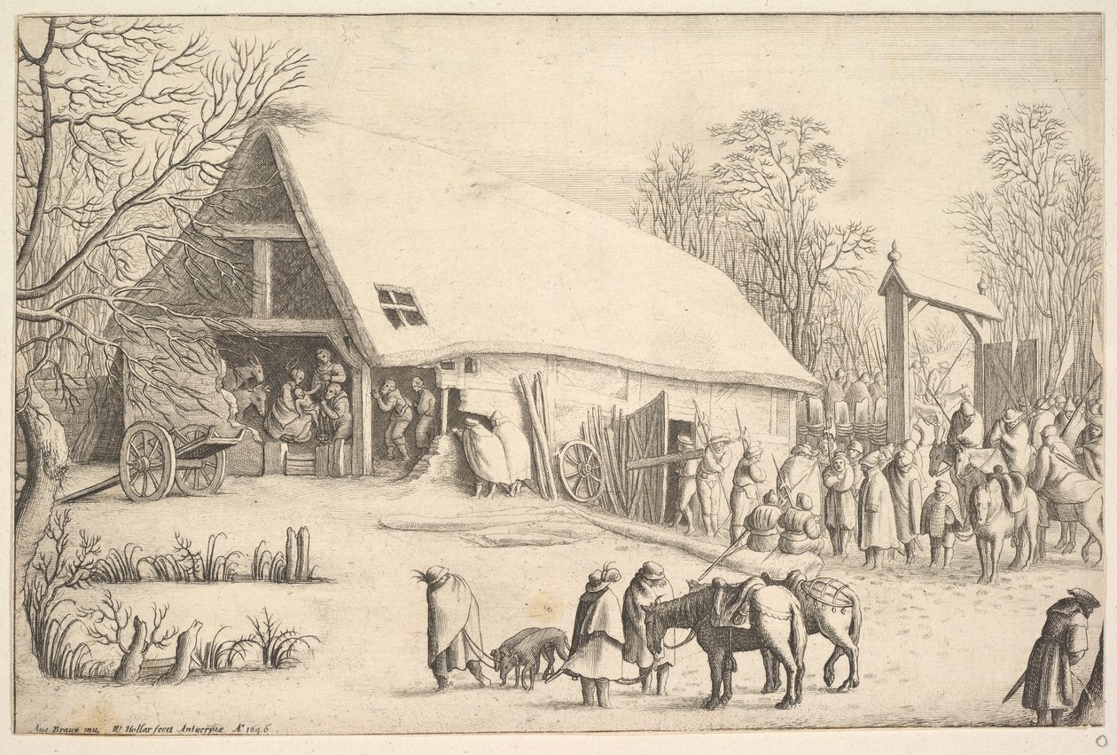 Tilbedelse av kongene, etter Augustin Braun, 1646. av Wenceslaus Hollar