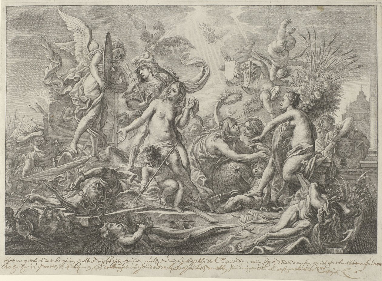 Allegori om freden i Westfalen, 1648 av Wenceslaus Hollar
