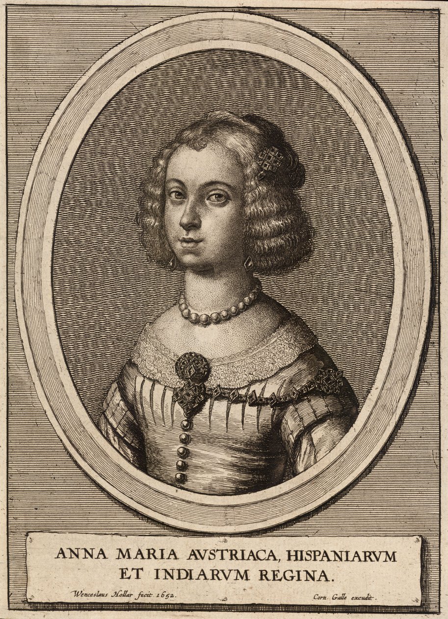 Anna Maria, dronning av Spania av Wenceslaus Hollar