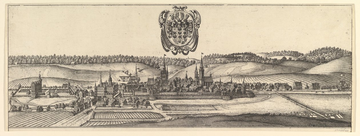 Ansbach og Coburg, Vis a av to visninger a&b., 1625-77. av Wenceslaus Hollar