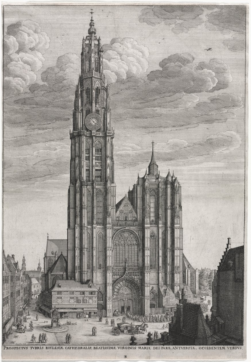 Antwerpen katedral av Wenceslaus Hollar