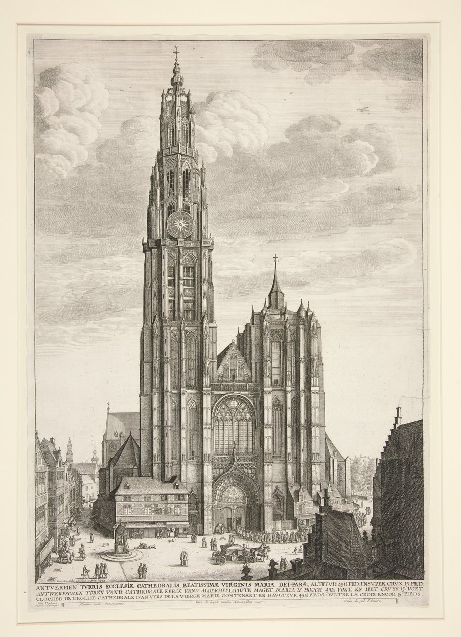 Antwerpen katedral av Wenceslaus Hollar