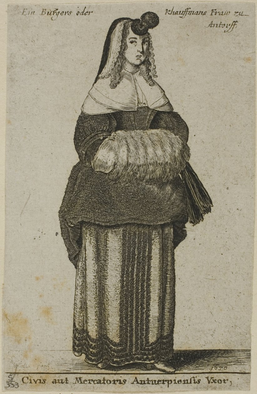 Antwerpen kone av Wenceslaus Hollar