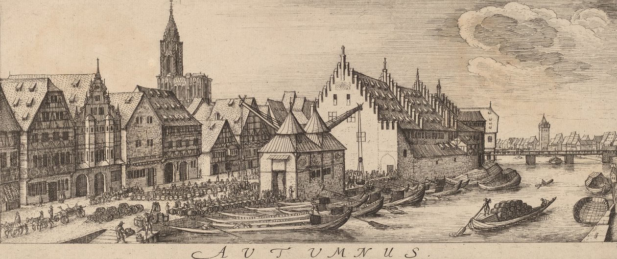 Høst: Vinmarkedet, ca. 16281629. av Wenceslaus Hollar