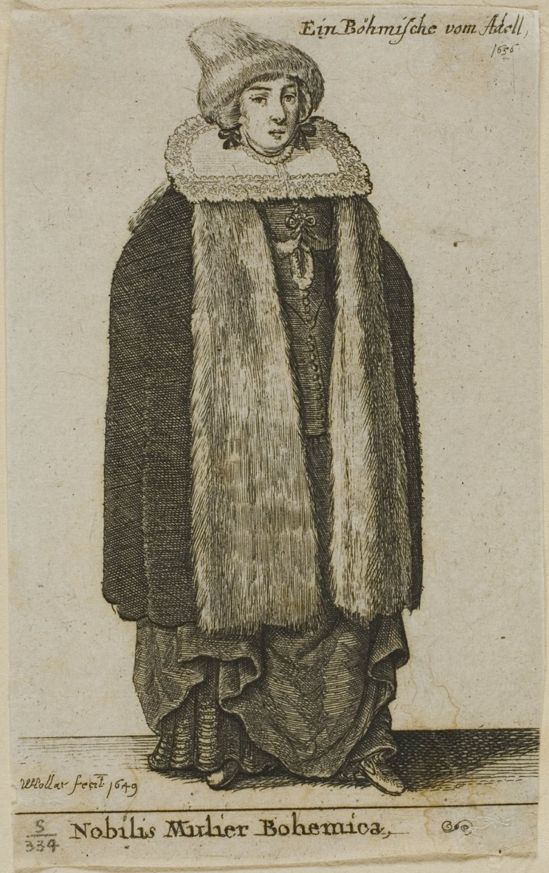 Bohemsk adelsdame av Wenceslaus Hollar