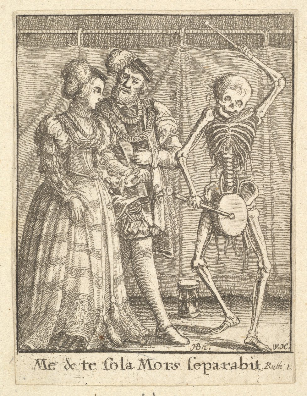 Brudepar, fra Dødedansen, 1651. av Wenceslaus Hollar