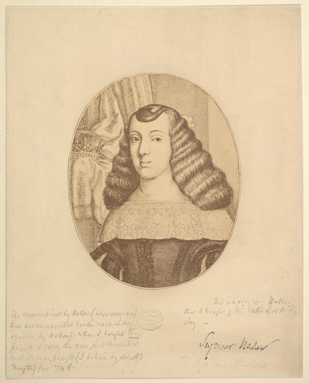 Catherine, prinsesse av Portugal, 1661. av Wenceslaus Hollar
