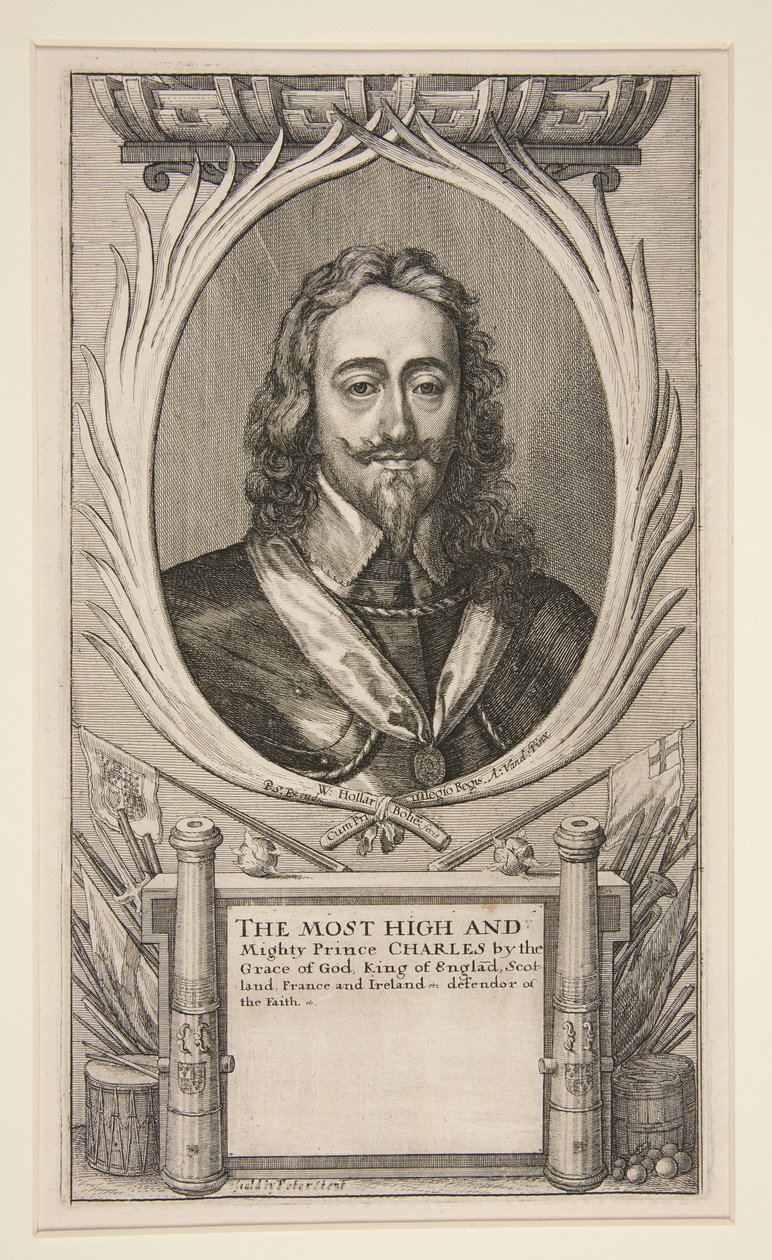 Karl I og leirene til hans hær i den skotske krigen (beskåret versjon: kun portrett) av Wenceslaus Hollar