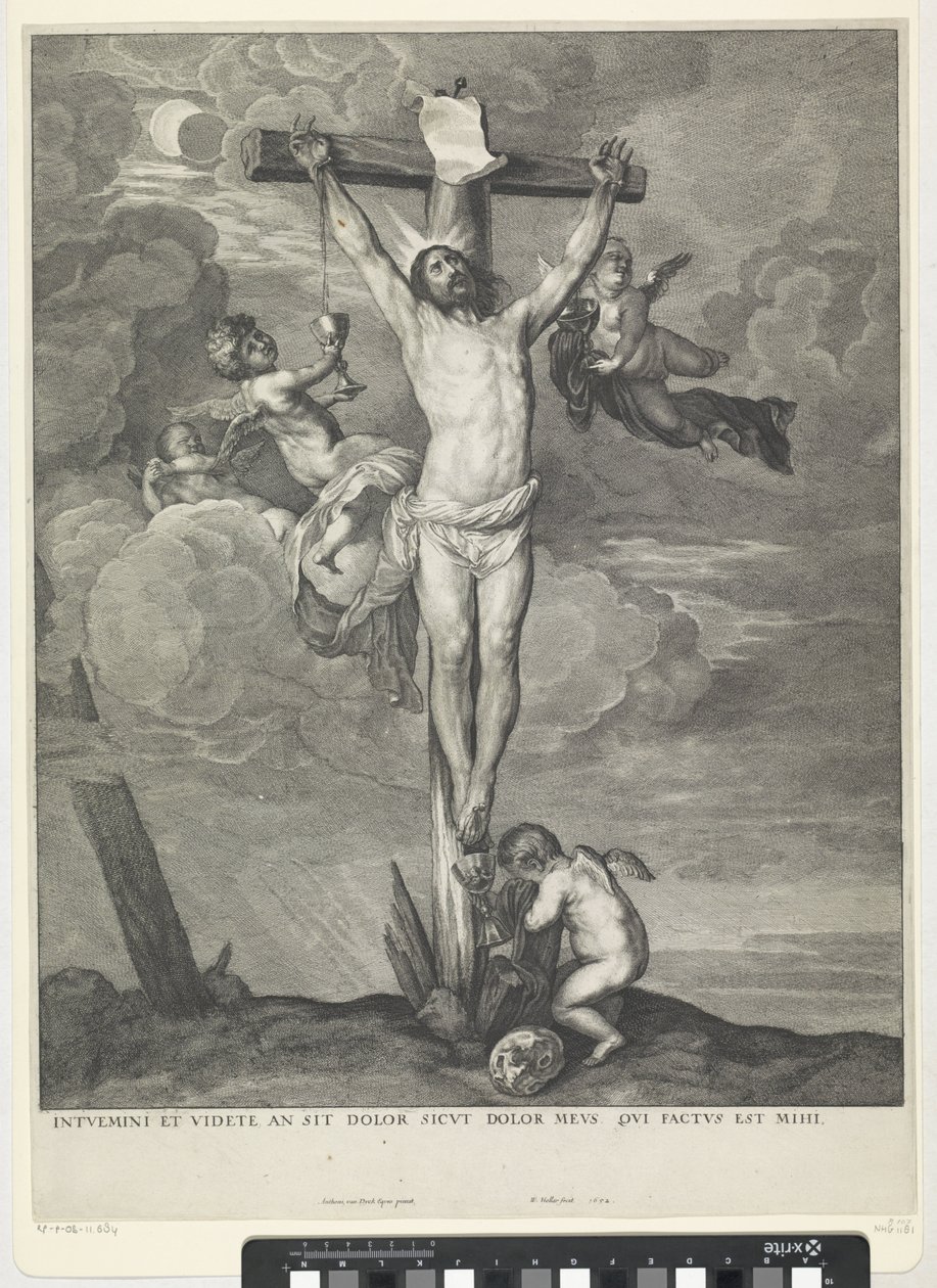 Kristus på korset med engler av Wenceslaus Hollar