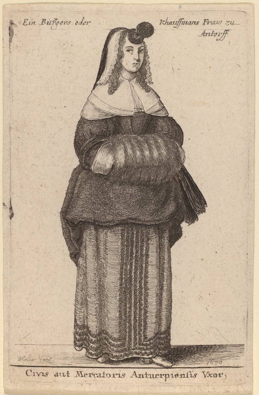 Kona til en borger eller kjøpmann i Antwerpen av Wenceslaus Hollar