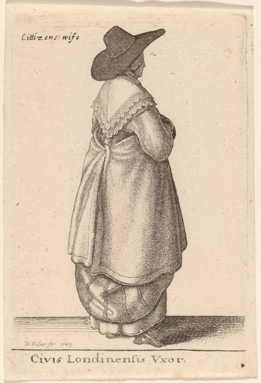 Borger i London Vxor av Wenceslaus Hollar