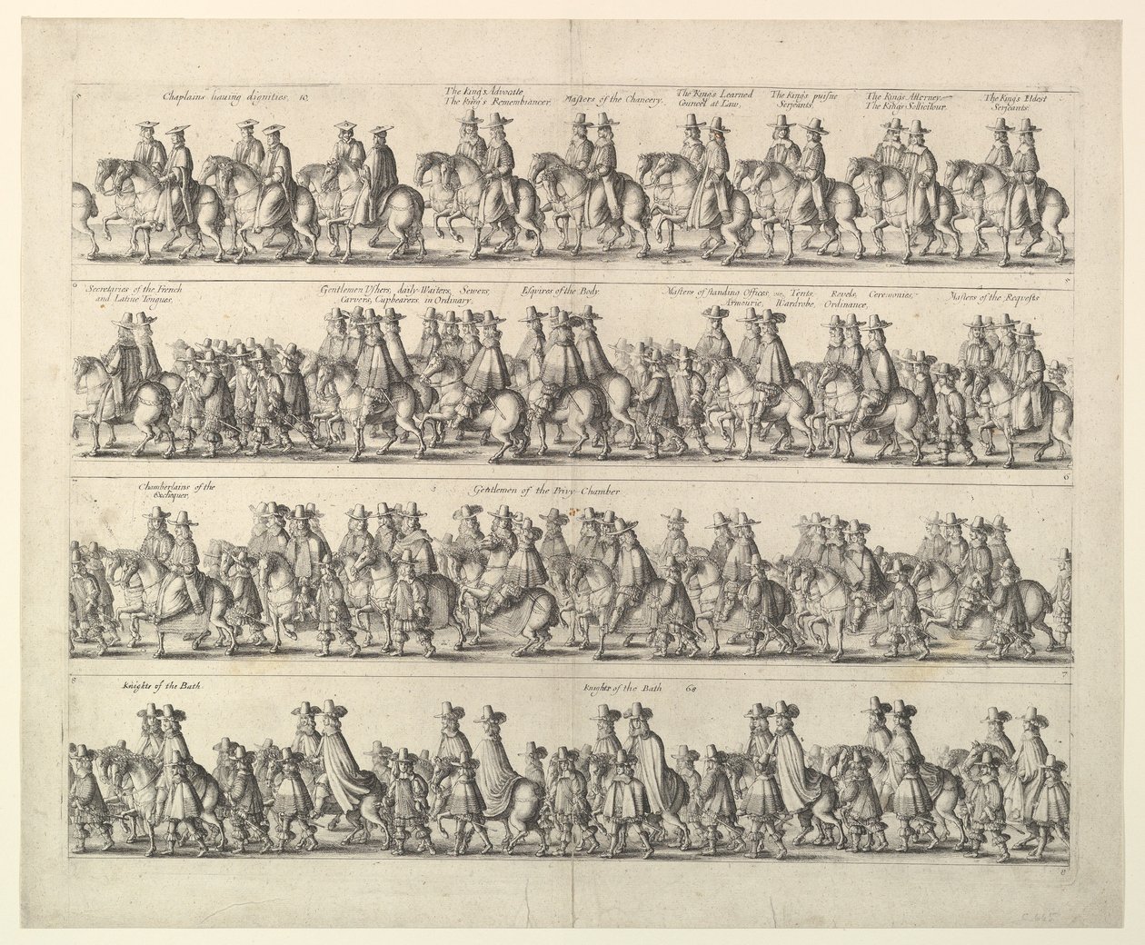 Kroningsprosesjon av Charles II gjennom London, 1662. av Wenceslaus Hollar