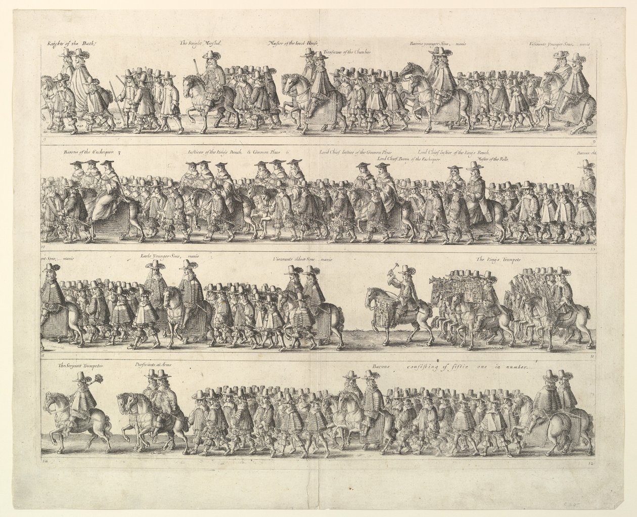 Kroningsprosesjon av Charles II gjennom London, 1662. av Wenceslaus Hollar
