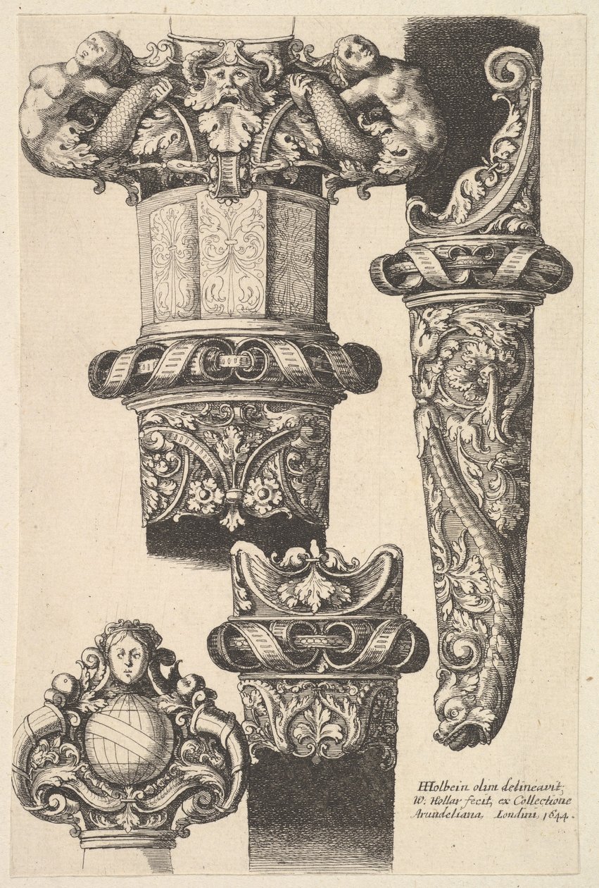 Daggar og slire, 1625-77. av Wenceslaus Hollar