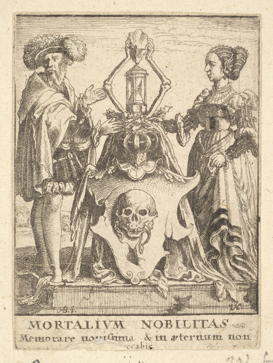 Dødens våpenskjold, fra Dødsdansen, 1651. av Wenceslaus Hollar