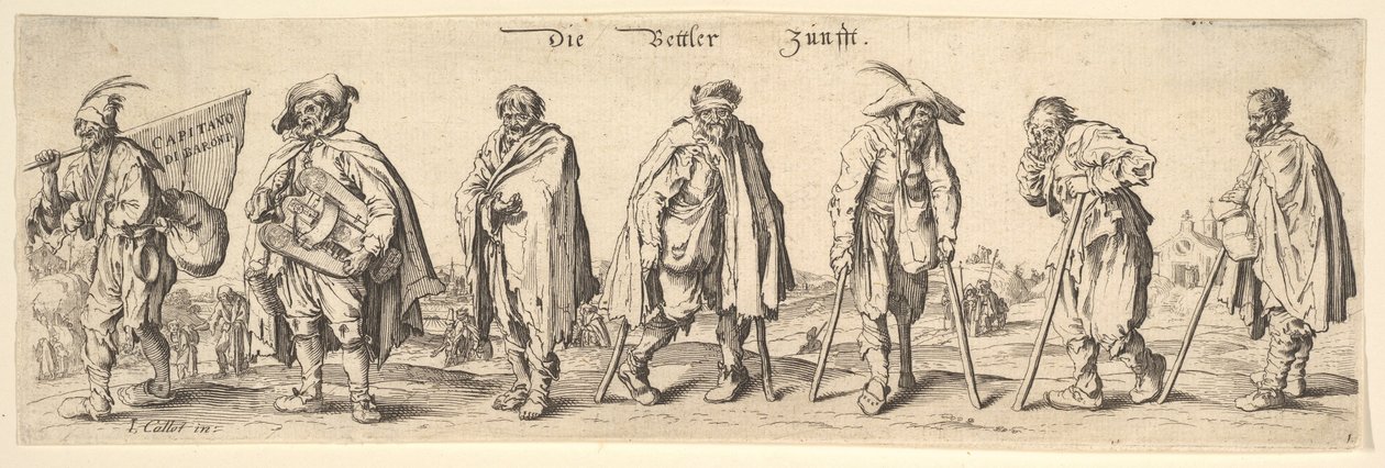 Tiggerlauget De syv tiggere, 1630. av Wenceslaus Hollar