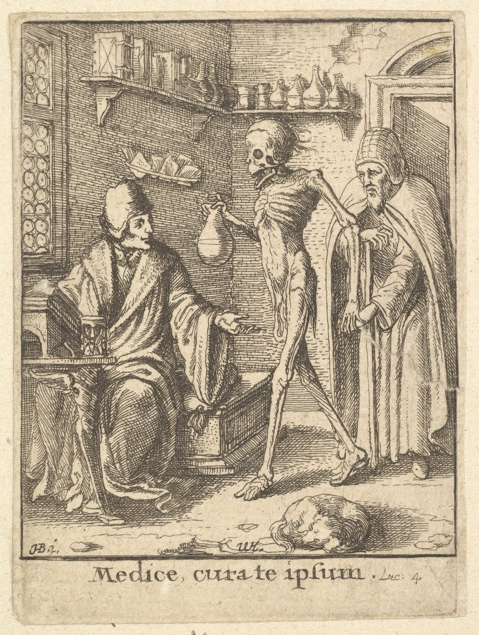 Doktor, fra Dødedansen, 1651. av Wenceslaus Hollar