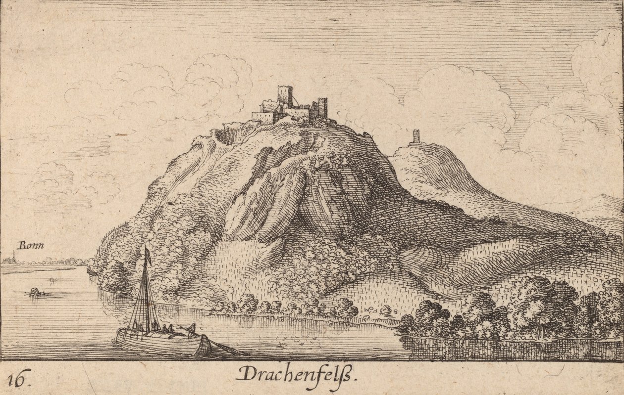 Drachenfels, 1635. av Wenceslaus Hollar