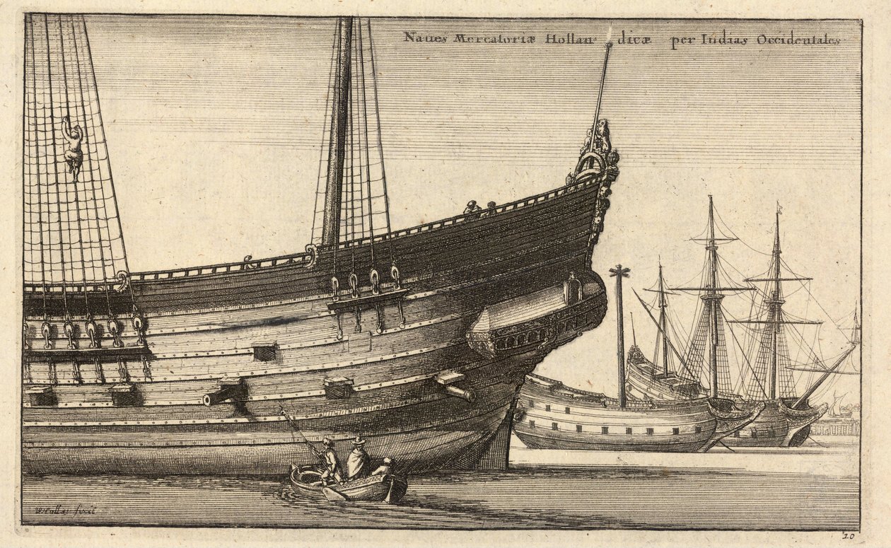 nederlandsk vestindiamann. Tilstand 2 av Wenceslaus Hollar
