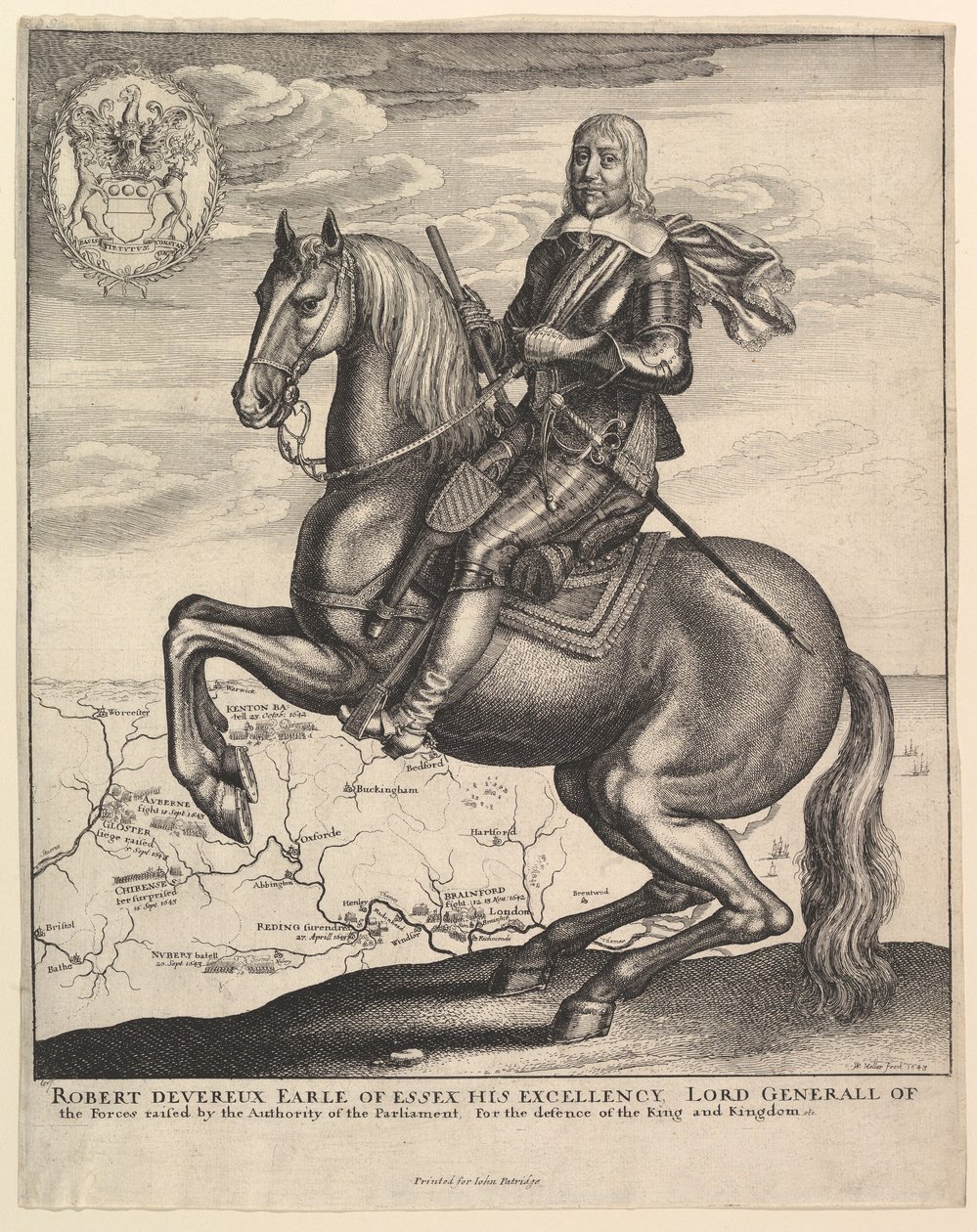 Jarl av Essex til hest, 1643. av Wenceslaus Hollar