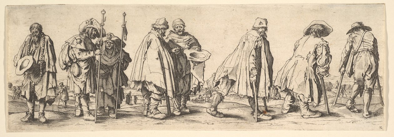 Åtte tiggere, 1630. av Wenceslaus Hollar