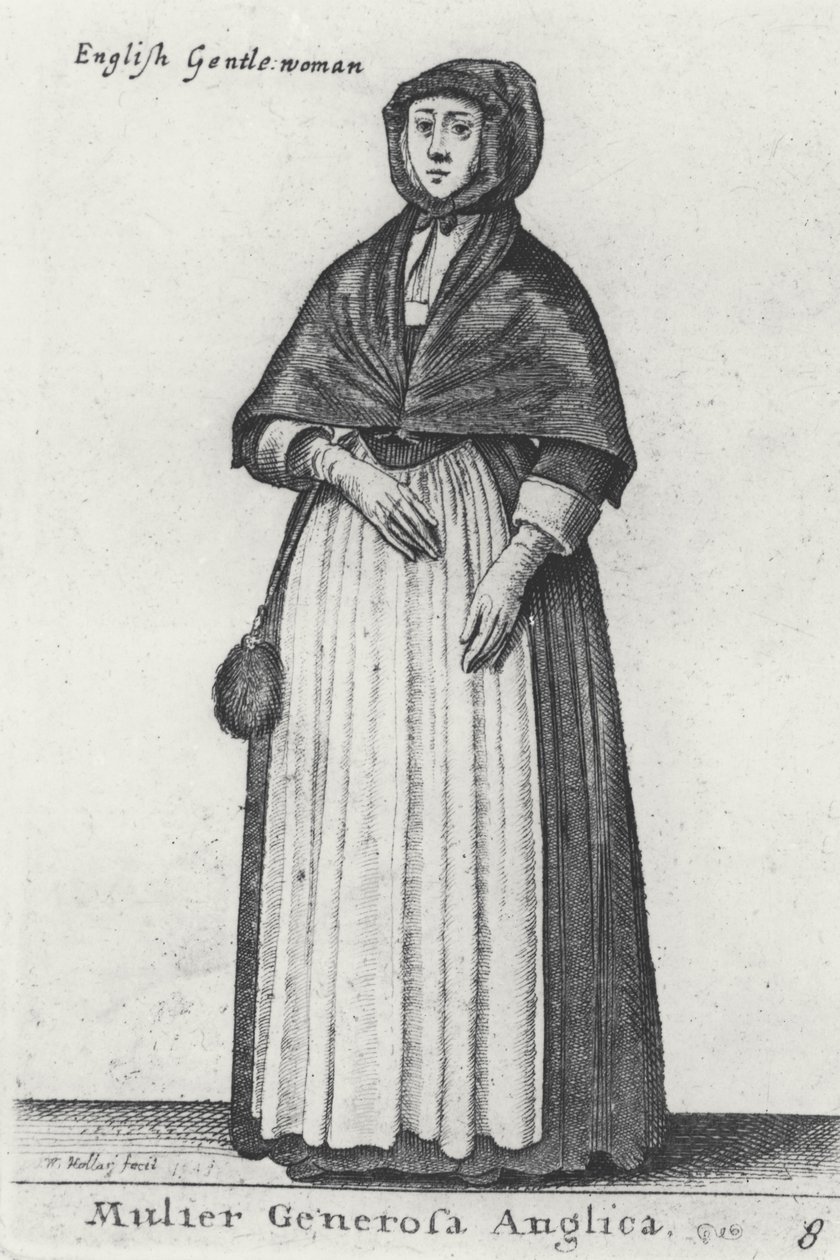 Engelsk Gentlewoman, 1643 av Wenceslaus Hollar