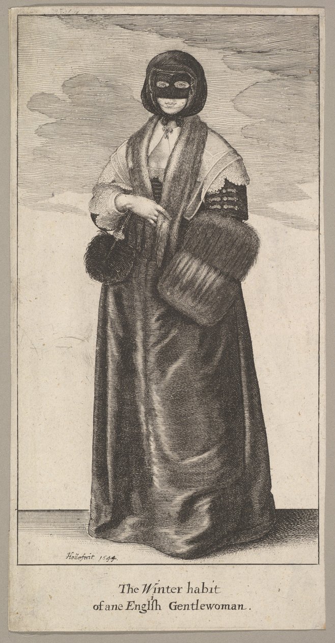 Engelsk dame i vinterkostyme Vintervanen til en engelsk gentlewoman, 1644. av Wenceslaus Hollar