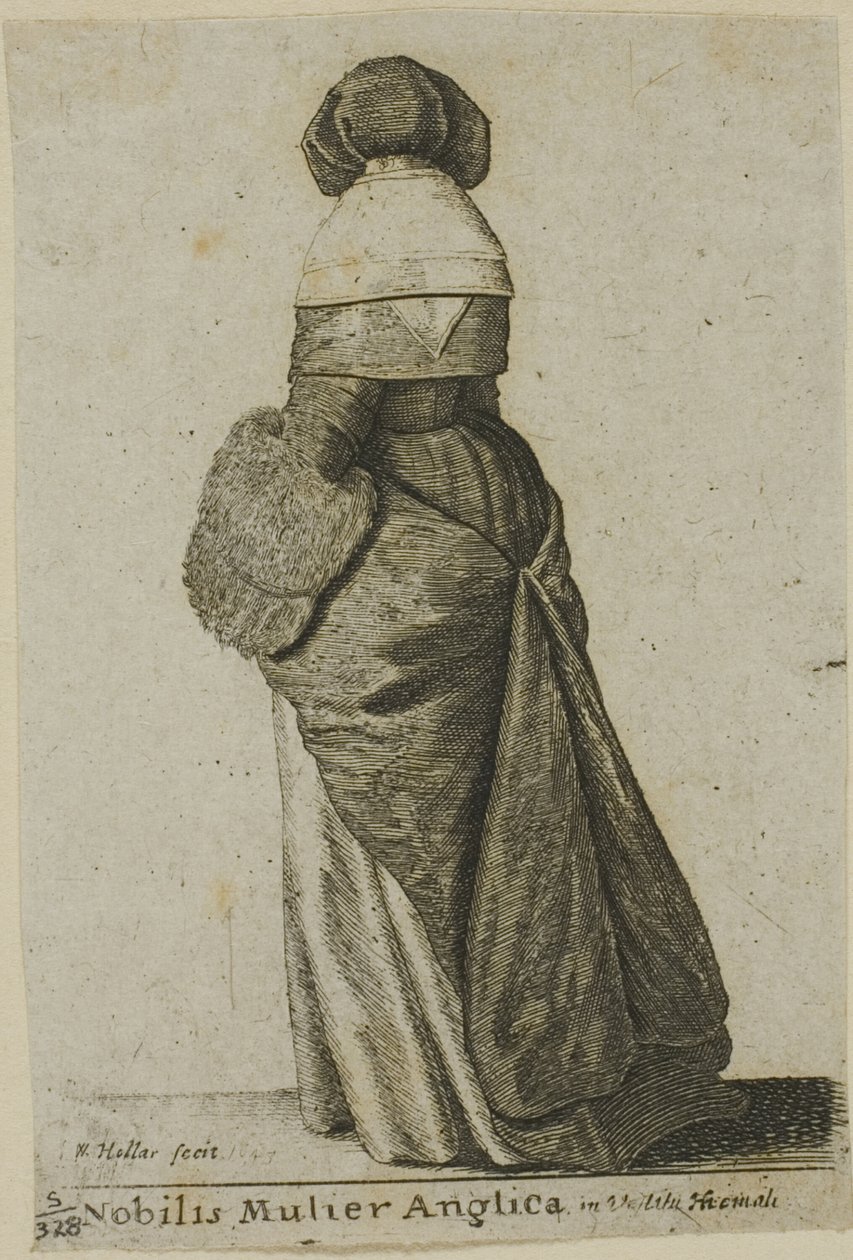 Engelsk adelskvinne i vinterklær av Wenceslaus Hollar