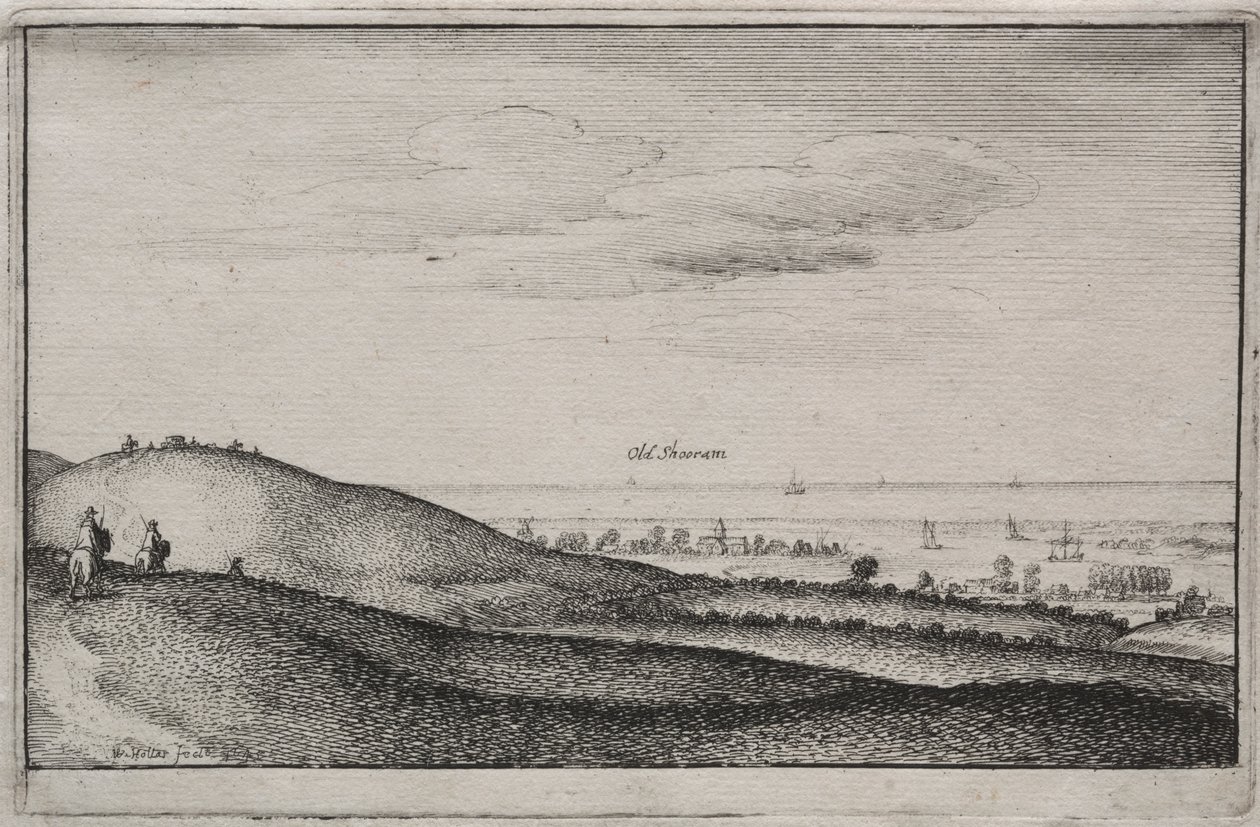 Engelsk visninger: Old Shoreham av Wenceslaus Hollar