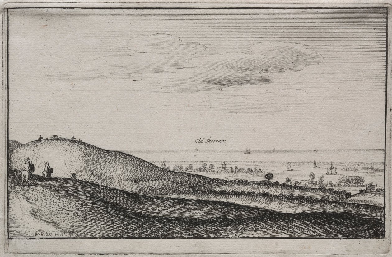 Engelsk utsikt: Old Shoreham, 1645. av Wenceslaus Hollar