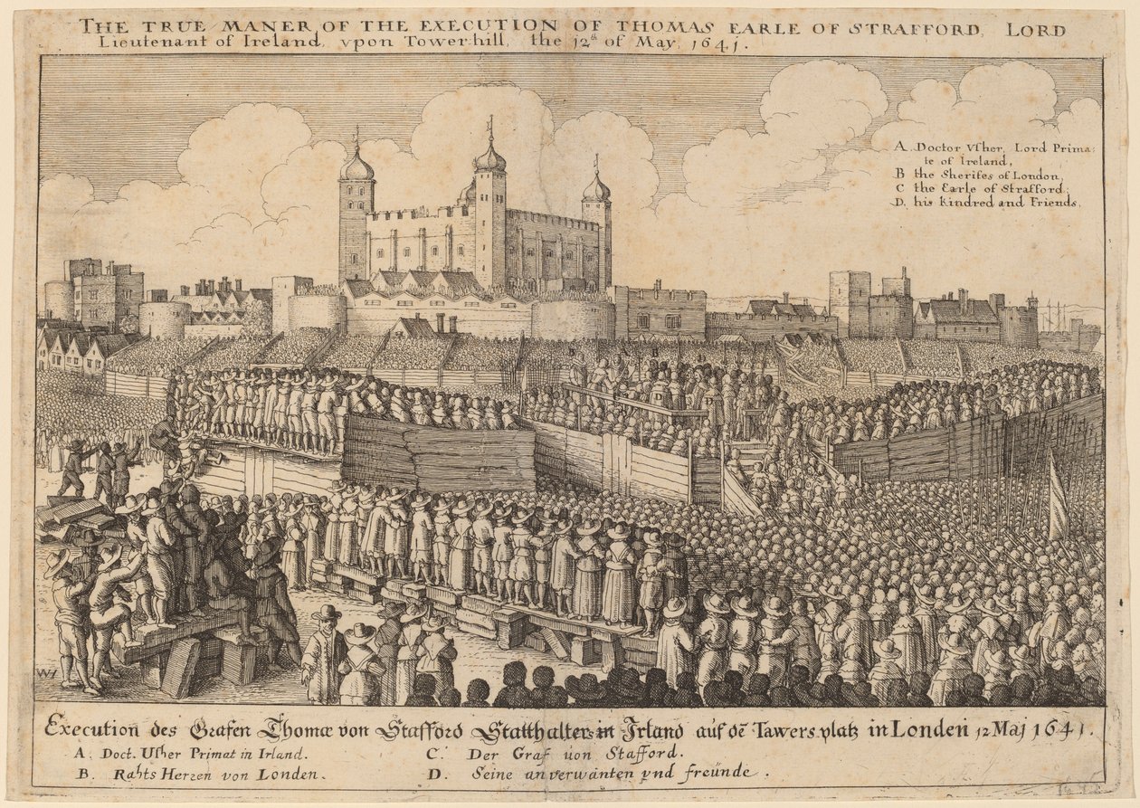 Henrettelse av Thomas Wentworth av Wenceslaus Hollar