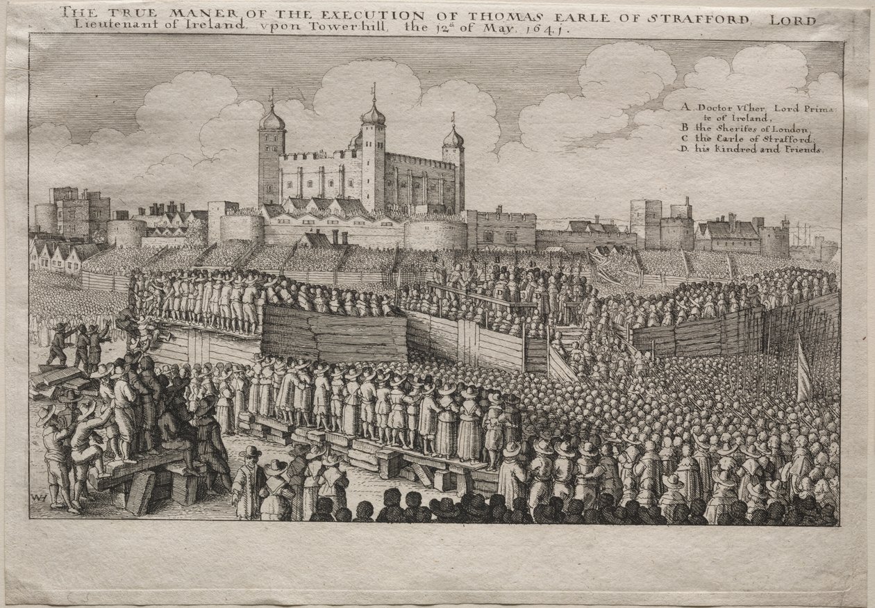 Henrettelse av jarlen av Strafford av Wenceslaus Hollar