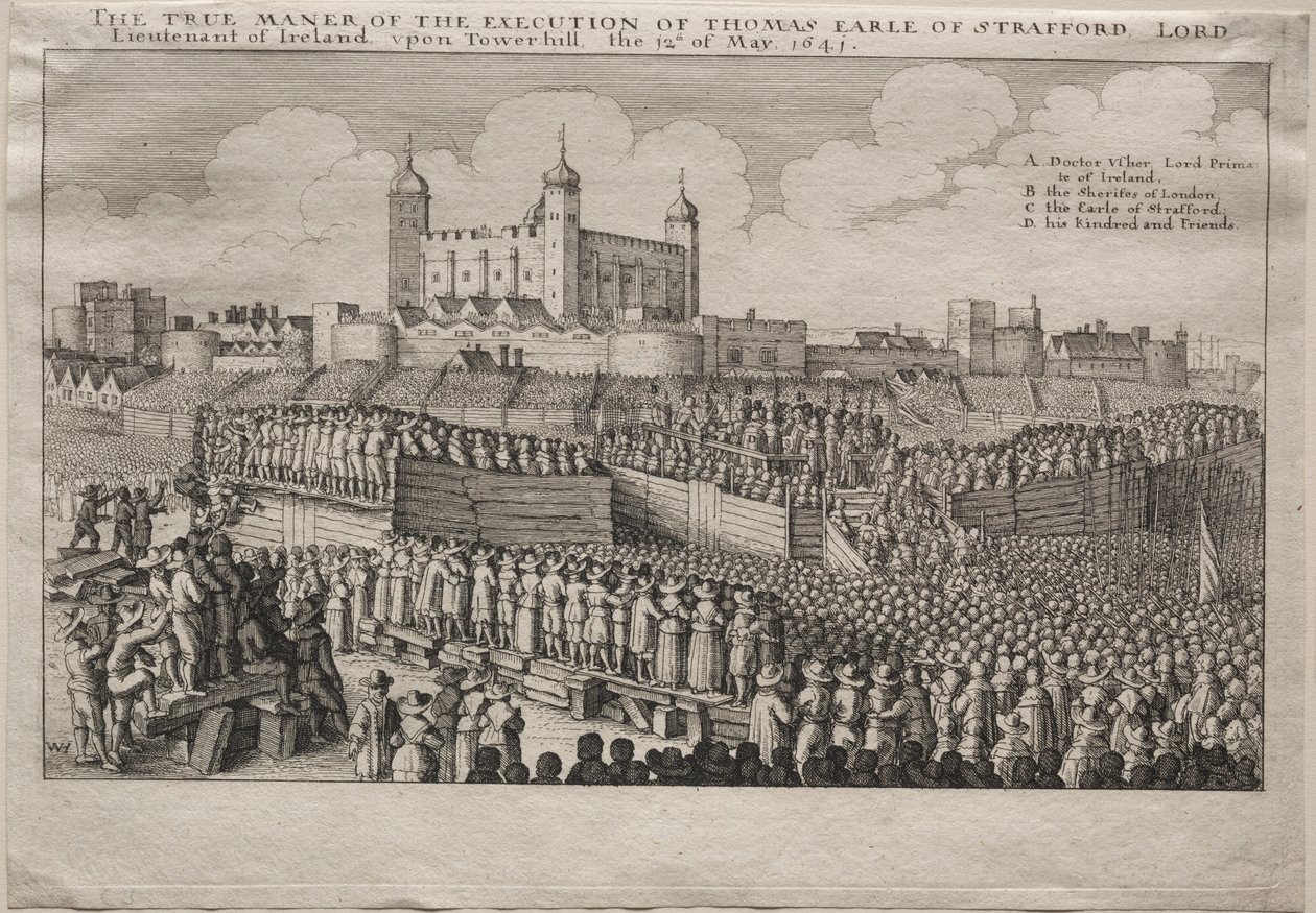 Henrettelse av jarlen av Strafford, 1641. av Wenceslaus Hollar