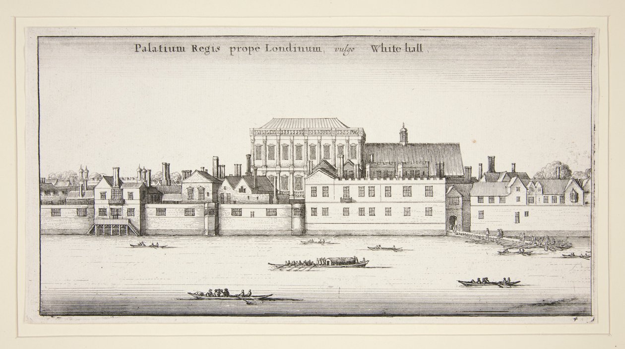 Fire utsikter over Westminster, Lambeth og Whitehall, fra serien London-utsikter av Wenceslaus Hollar