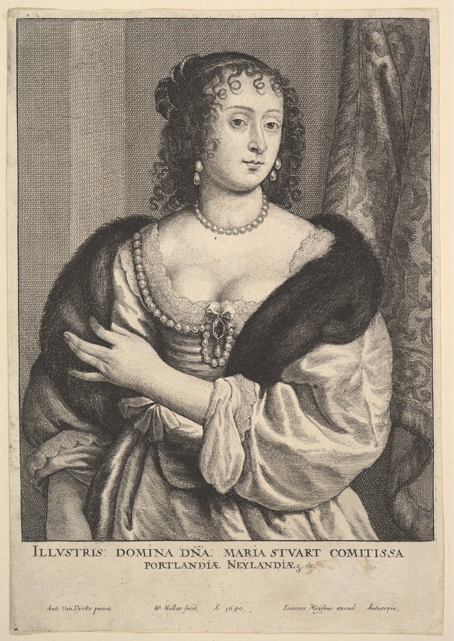 Frances Stuart, grevinne av Portland, 1650. av Wenceslaus Hollar