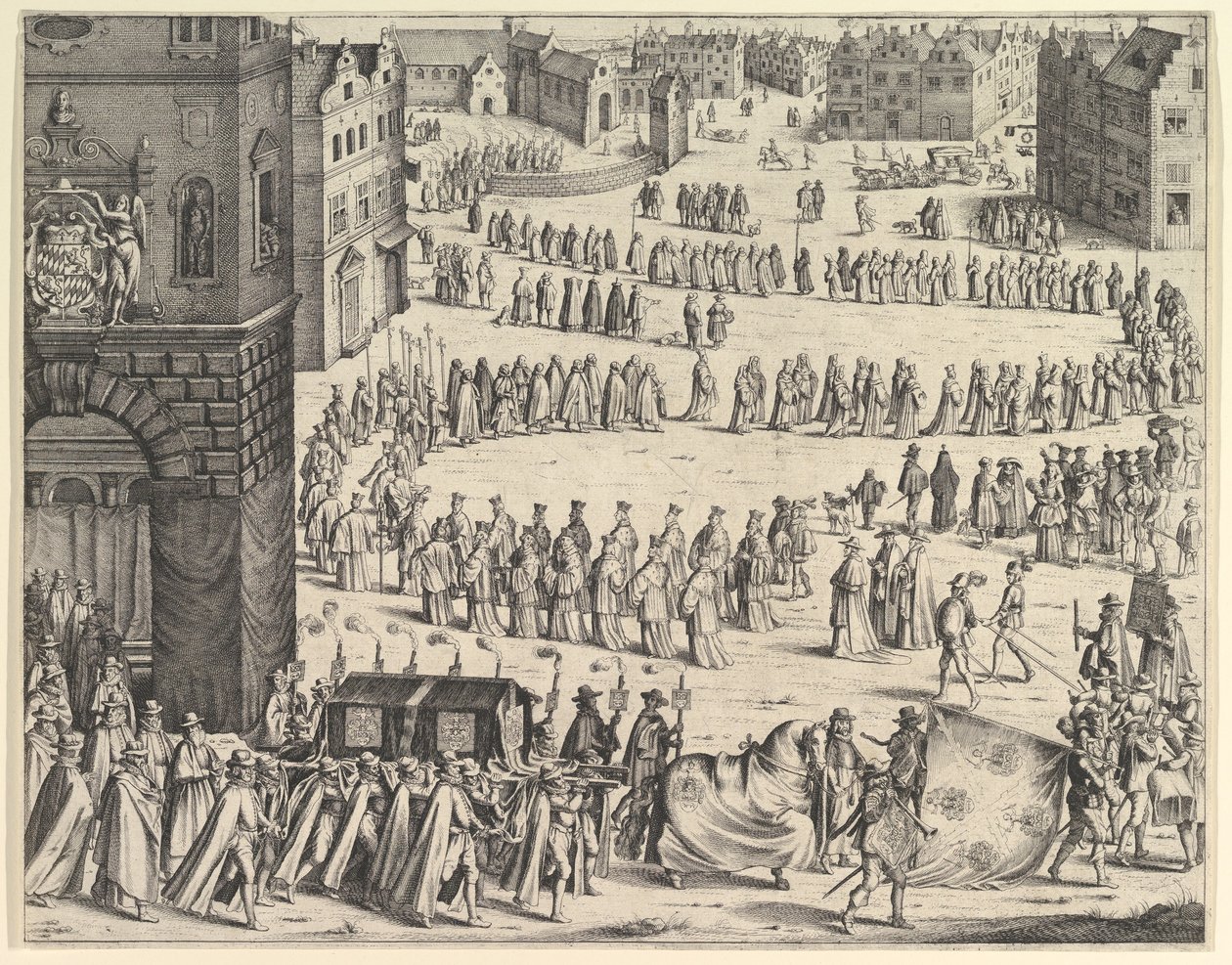 Begravelse til general Johann Baptista von Taxis, 1645. av Wenceslaus Hollar