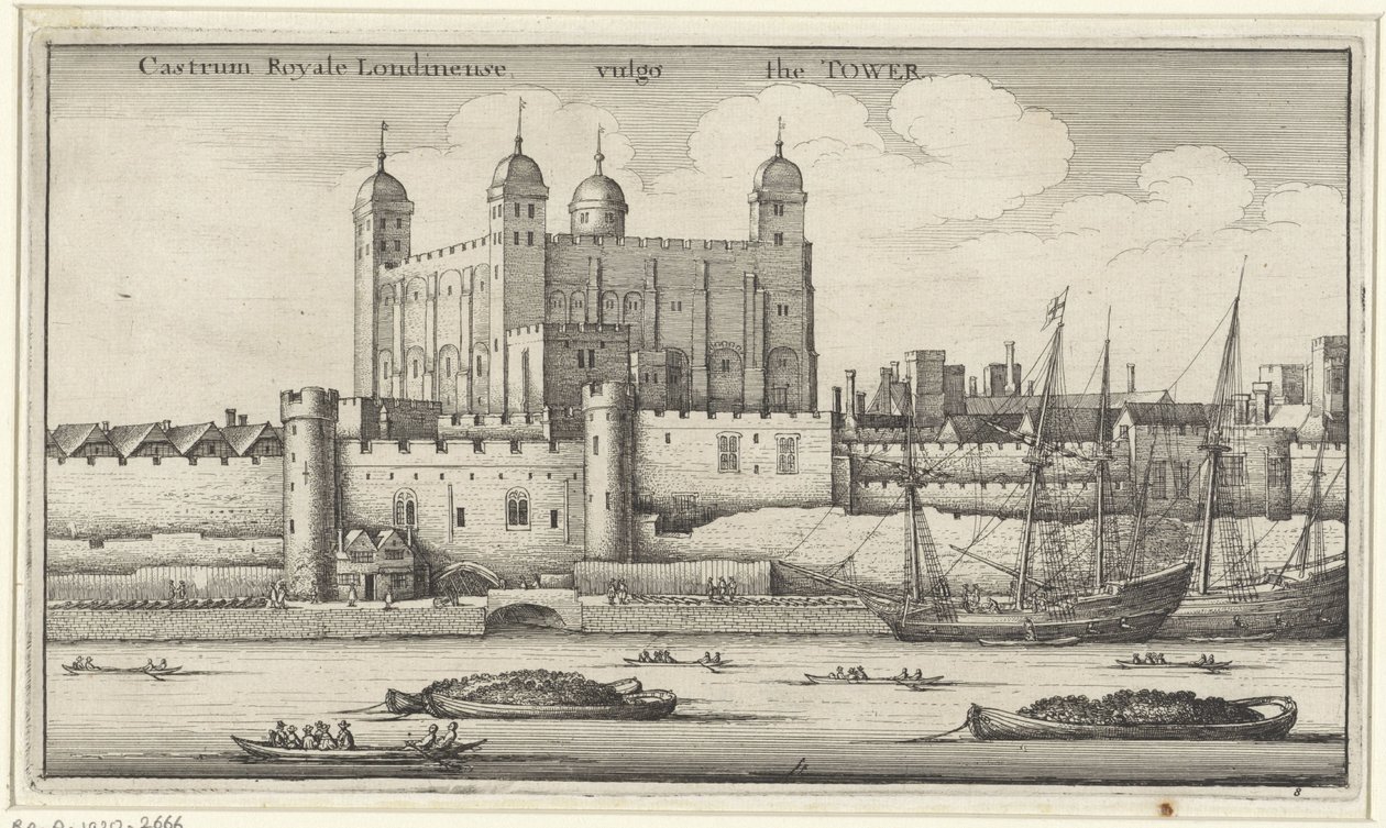 Utsikt over Tower of London av Wenceslaus Hollar