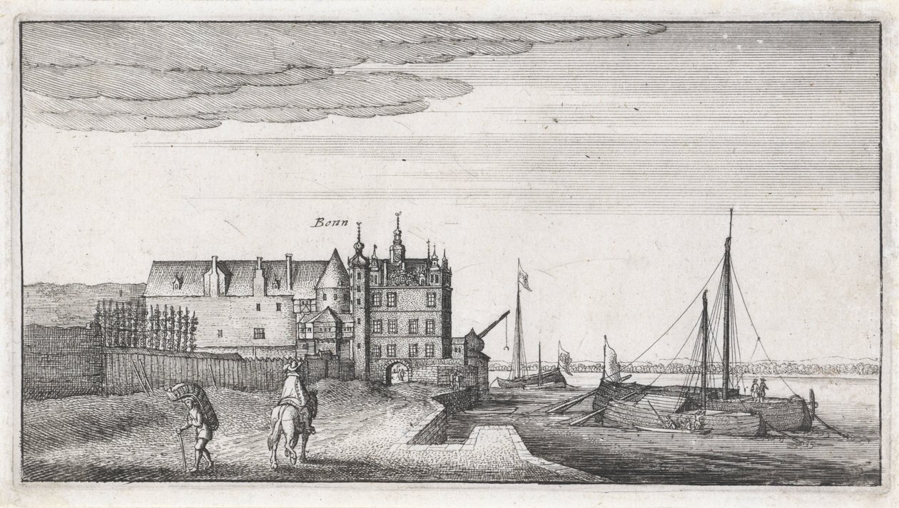 Utsikt over kanselliet ved Rhinen nær Bonn av Wenceslaus Hollar