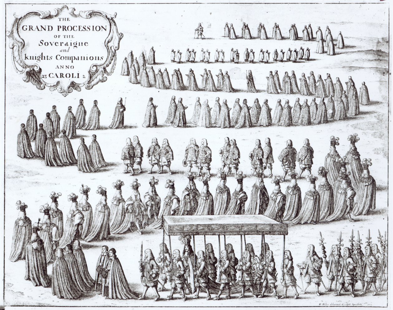 Grand Procession of the Sovereign and the Knights of the Garter i Windsor, 1672 av Wenceslaus Hollar