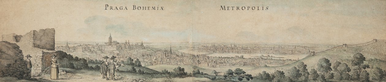 Flott utsikt over Praha av Wenceslaus Hollar