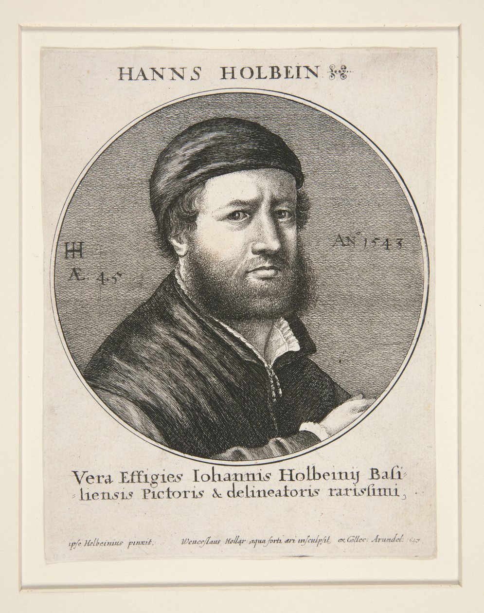 Hans Holbein den yngre (1497/8-1543) av Wenceslaus Hollar