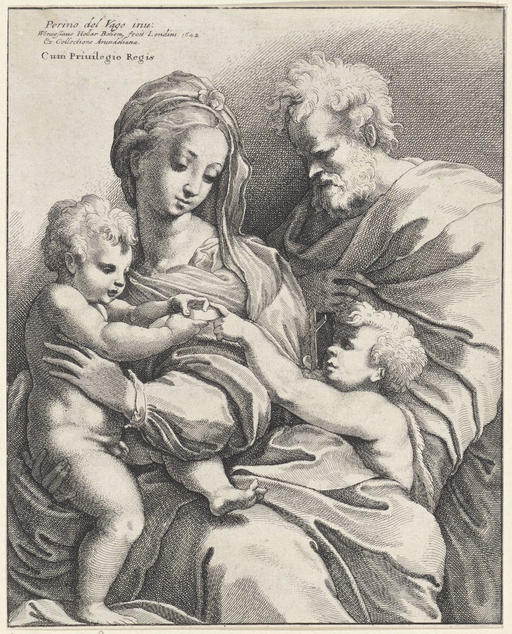 Hellig familie med døperen Johannes av Wenceslaus Hollar