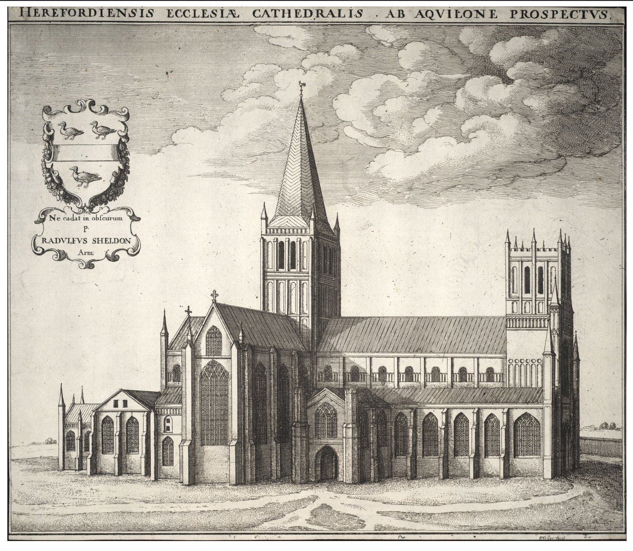 Hereford katedral av Wenceslaus Hollar