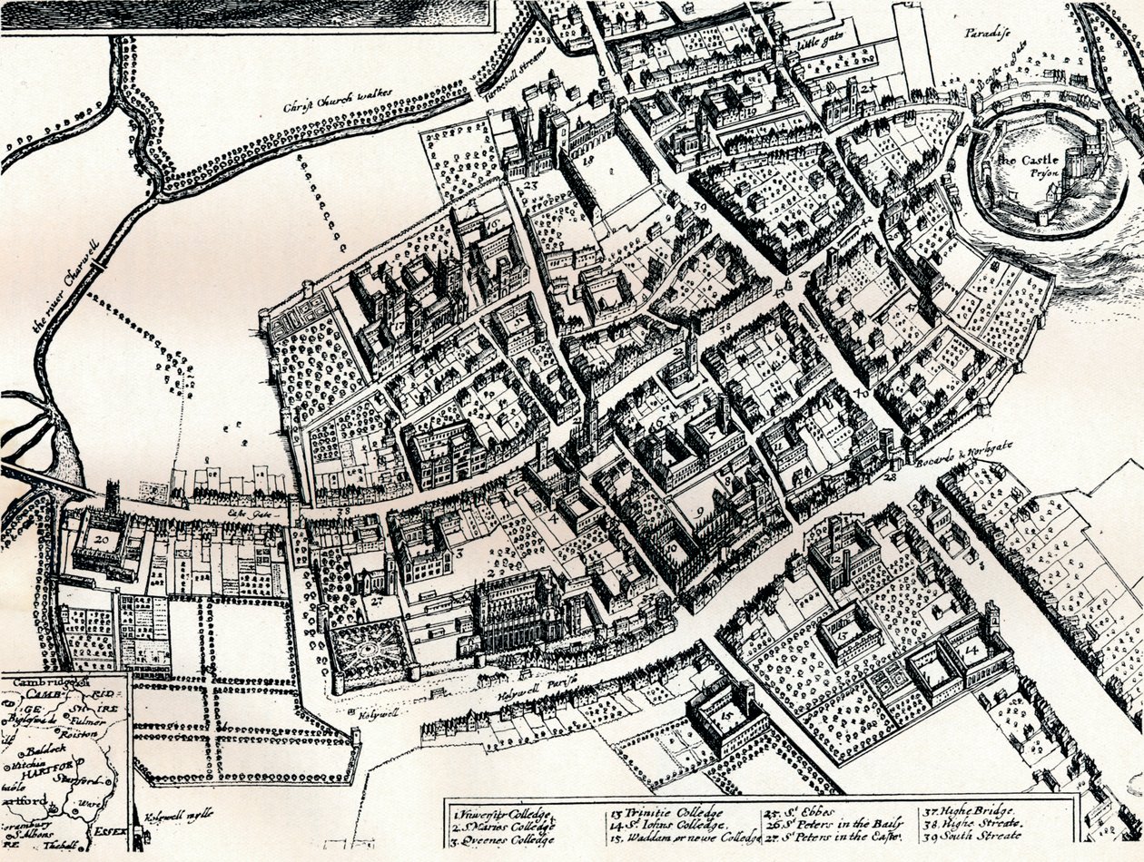 Hollars plan av Oxford, c1643 av Wenceslaus Hollar