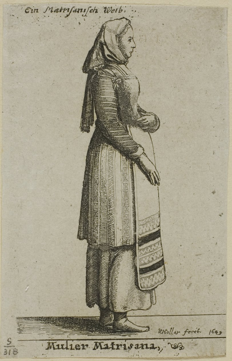 Ungarsk kvinne av Wenceslaus Hollar