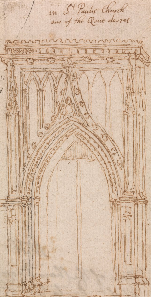 I Saint Paul's Church, en av kordørene av Wenceslaus Hollar