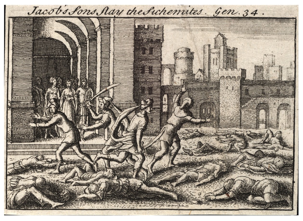 Jakobs sønner dreper shekemittene. Tilstand 2 av Wenceslaus Hollar