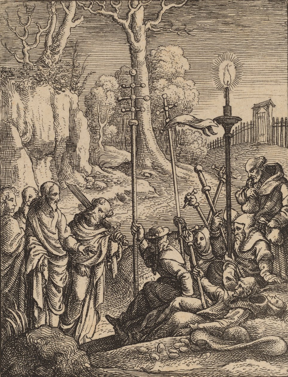 Jesus konfronterer sine kritikere. av Wenceslaus Hollar